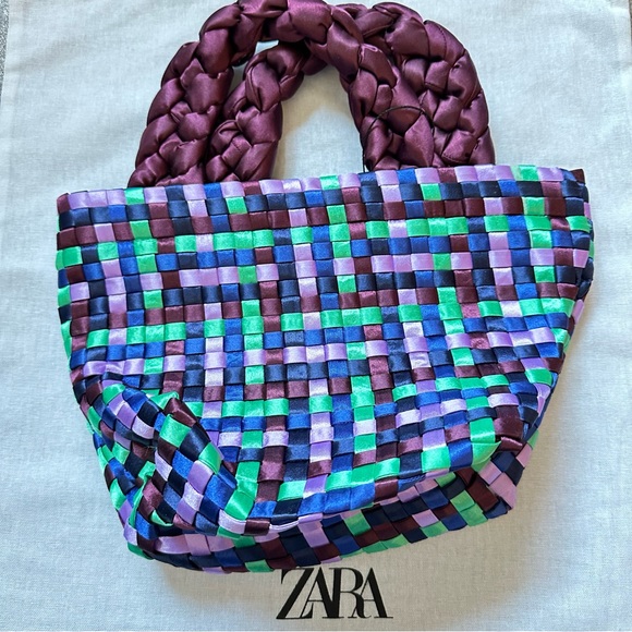 New Zara Small Woven Blue Purse Bag Limited Edition 5601/001/400 - Picture 4 of 10